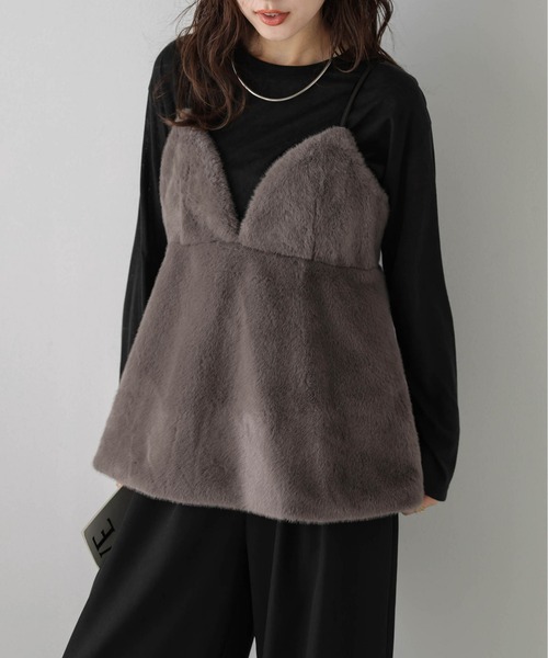 La-gemme（ラジェム）の「エコファー ペプラムキャミソール