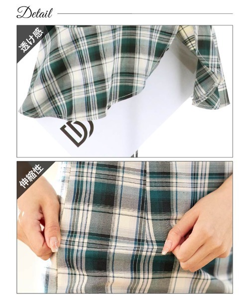 ノースリーブ チェック柄 シースルー マーメイド 膝丈ドレス(ドレス)|DAZZY(デイジー) ノースリーブ チェック柄 シースルー マーメイド 膝丈ドレス(ドレス)|DAZZY(デイジー)