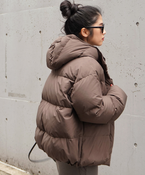 EVERYDAY I LIKE.(エヴリディアイライク)の「フードダウンジャケット(ブラウン)(ダウンジャケット/コート・レディース・ウッド・FREE)」の14枚目の写真