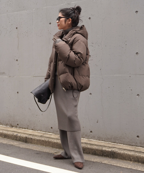 EVERYDAY I LIKE.(エヴリディアイライク)の「フードダウンジャケット(ブラウン)(ダウンジャケット/コート・レディース・ウッド・FREE)」の16枚目の写真