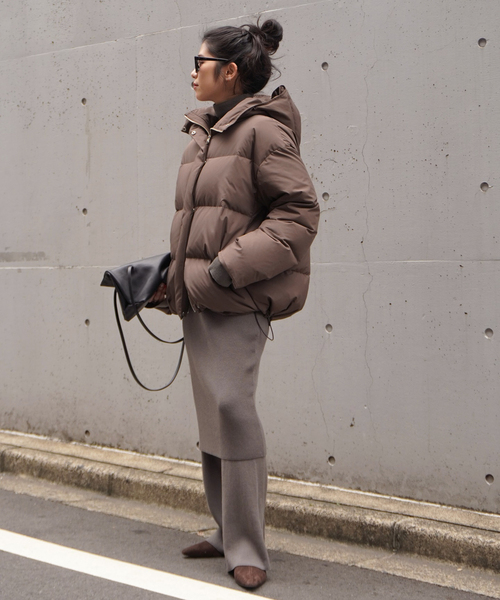 EVERYDAY I LIKE.(エヴリディアイライク)の「フードダウンジャケット(ブラウン)(ダウンジャケット/コート・レディース・ウッド・FREE)」の17枚目の写真