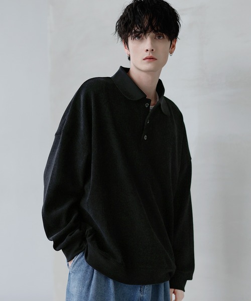 セール】【25AW】カットコーデュロイ/ヴィンテージ加工 ポロシャツ