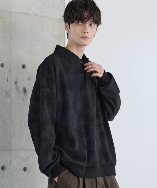 ETELIO(エテリオ)の「【25AW】カットコーデュロイ/ヴィンテージ加工 ポロシャツ(ポロシャツ・メンズ・ブラウン/アイボリー/ブラック/ブルー/チャコール/オリーブ/サックスブルー/ワイン/ブラック系/ワイン系/ブラウン系/ブルー系・S/M/L/XL)」の13枚目の写真