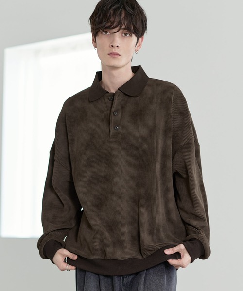 ETELIO(エテリオ)の「【25AW】カットコーデュロイ/ヴィンテージ加工 ポロシャツ(ポロシャツ・メンズ・ブラウン/アイボリー/ブラック/ブルー/チャコール/オリーブ/サックスブルー/ワイン/ブラック系/ワイン系/ブラウン系/ブルー系・S/M/L/XL)」の21枚目の写真