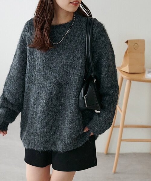 セール】【WEB限定】ミックス糸チュニックプルオーバー（ニット