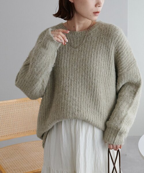 セール】【WEB限定】ミックス糸チュニックプルオーバー（ニット