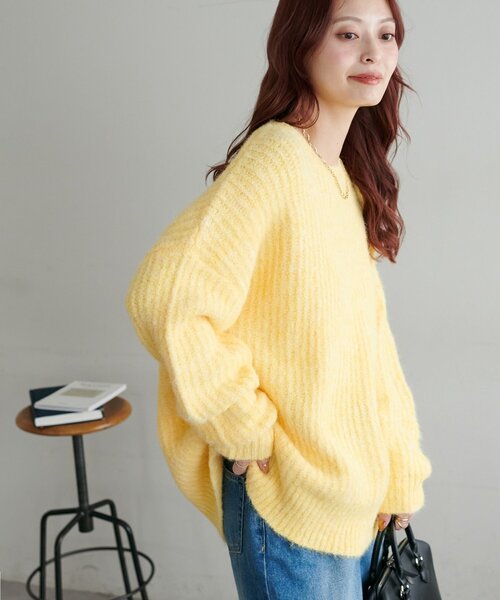 セール】【WEB限定】ミックス糸チュニックプルオーバー（ニット