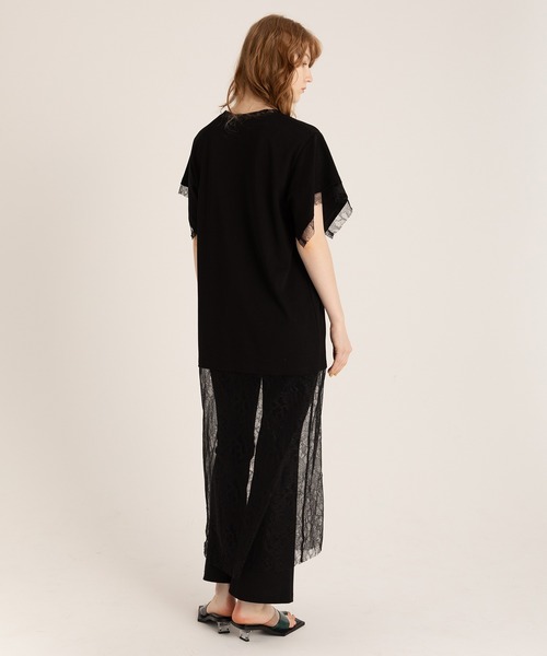 AULA AILA（アウラアイラ）の「マーブリングプリントチュニック（チュニック・レディース・ブラック/マルチ/ホワイト・0）」の6枚目の写真