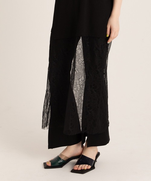 AULA AILA（アウラアイラ）の「マーブリングプリントチュニック（チュニック・レディース・ブラック/マルチ/ホワイト・0）」の7枚目の写真