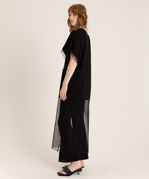 AULA AILA（アウラアイラ）の「マーブリングプリントチュニック（チュニック・レディース・ブラック/マルチ/ホワイト・0）」の8枚目の写真