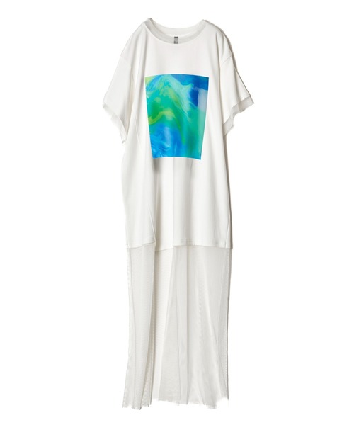 AULA AILA（アウラアイラ）の「マーブリングプリントチュニック（チュニック・レディース・ブラック/マルチ/ホワイト・0）」の9枚目の写真