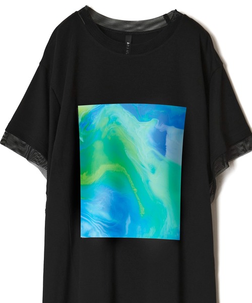 AULA AILA（アウラアイラ）の「マーブリングプリントチュニック（チュニック・レディース・ブラック/マルチ/ホワイト・0）」の16枚目の写真