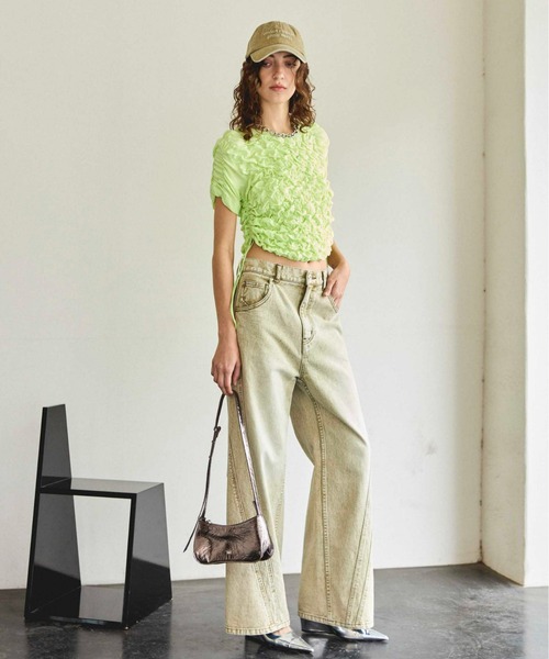 セール】Wide Straight Colored Denim Pants/ストレートワイド