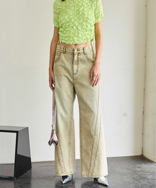 Wide Straight Colored Denim Pants/ストレートワイドカラー