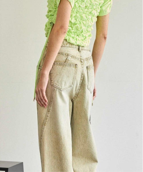セール】Wide Straight Colored Denim Pants/ストレートワイド