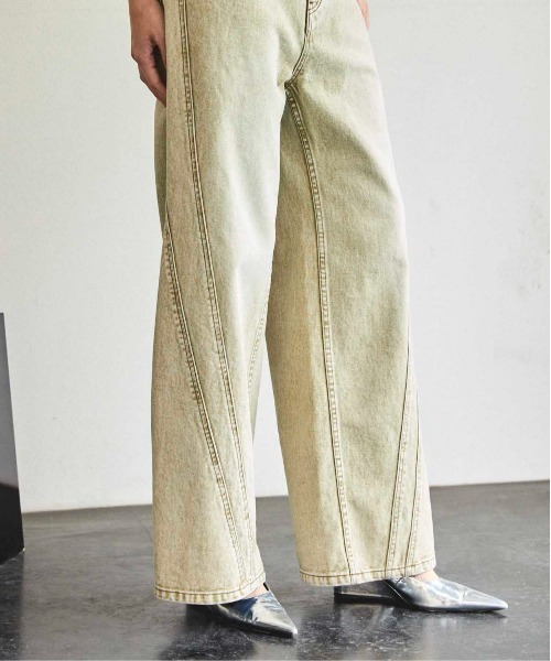 セール】Wide Straight Colored Denim Pants/ストレートワイド