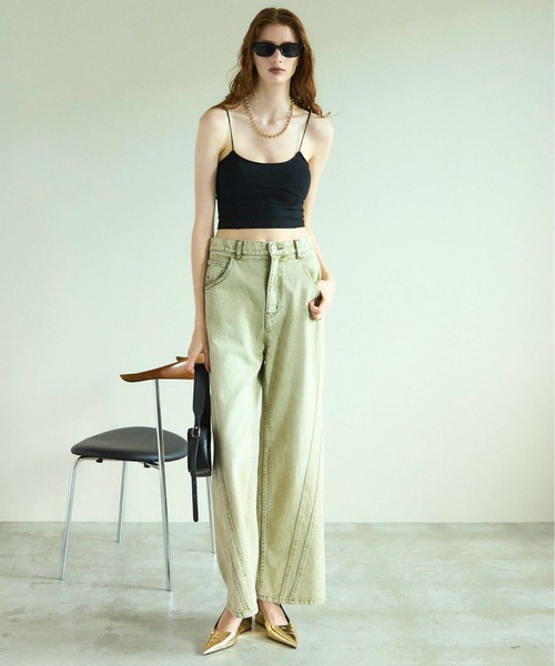 セール】Wide Straight Colored Denim Pants/ストレートワイド