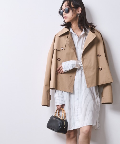 CHIC STYLE(シックスタイル)の「ストライプミニシャツワンピース <大きいサイズ有>シックスタイル(ワンピース・レディース・ホワイト系/ネイビー系・M/L/LL/3L/4L/5L)」の10枚目の写真