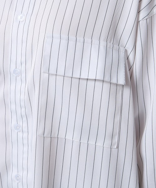 CHIC STYLE(シックスタイル)の「ストライプミニシャツワンピース <大きいサイズ有>シックスタイル(ワンピース・レディース・ホワイト系/ネイビー系・M/L/LL/3L/4L/5L)」の18枚目の写真