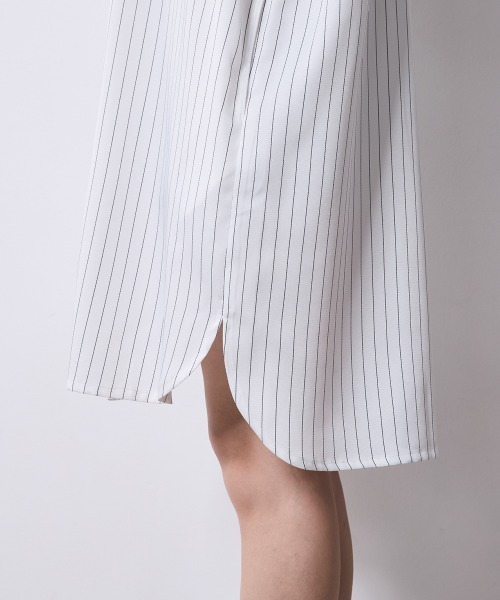 CHIC STYLE(シックスタイル)の「ストライプミニシャツワンピース <大きいサイズ有>シックスタイル(ワンピース・レディース・ホワイト系/ネイビー系・M/L/LL/3L/4L/5L)」の20枚目の写真