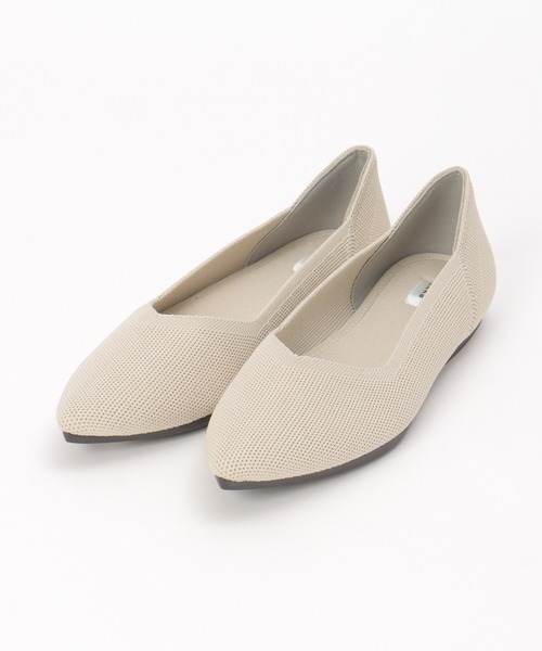 ikka（イッカ）の「【洗える】ニットペタンコパンプス（パンプス・レディース・ライトグレー/ブラック/イエロー・M/L）」の3枚目の写真