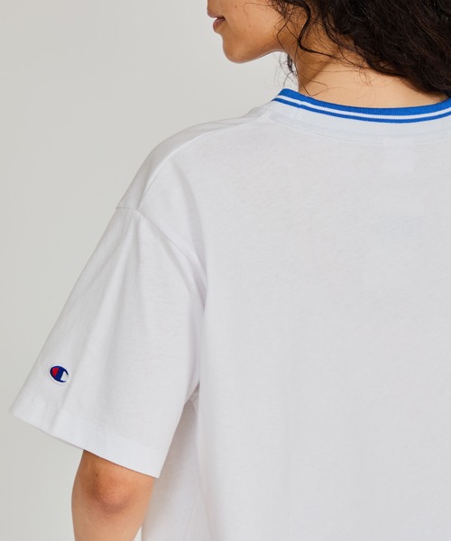 Champion（チャンピオン）の「【Champion/チャンピオン】レディース ショートスリーブTシャツ（ワンピース・レディース・ブラック系その他/ブルー系その他2/ブルー系その他3/イエロー系その他3/ネイビー/ホワイト・MEDIUM/LARGE）」の9枚目の写真