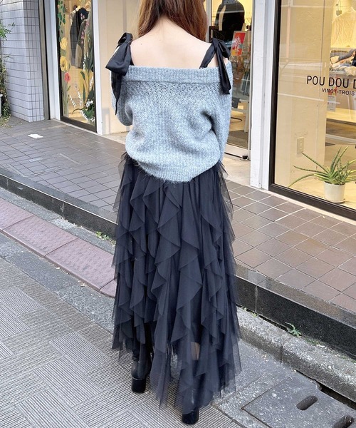 INGNI(イング)の「チュールフリルスカート(スカート・レディース・オフホワイト/ブラック・FREE)」の15枚目の写真