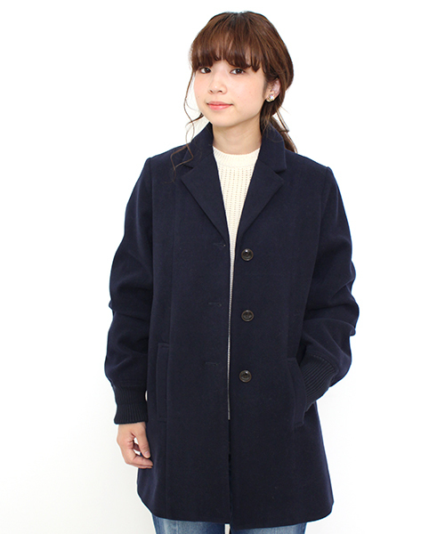 Kastane（カスタネ）の「リブ付チェスターコート（チェスターコート・レディース・ネイビー/キャメル/アイボリー・FREE）」の2枚目の写真