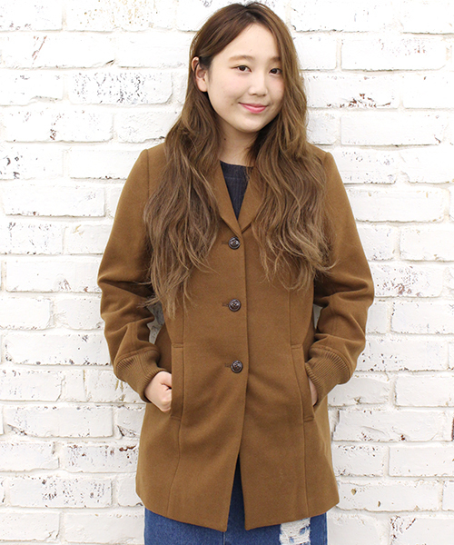 Kastane（カスタネ）の「リブ付チェスターコート（チェスターコート・レディース・ネイビー/キャメル/アイボリー・FREE）」の3枚目の写真