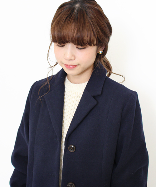 Kastane（カスタネ）の「リブ付チェスターコート（チェスターコート・レディース・ネイビー/キャメル/アイボリー・FREE）」の8枚目の写真