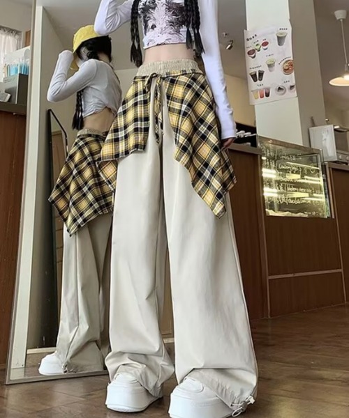 チェックレイヤードパンツ（その他パンツ）｜Vipoa（ヴィポア）の