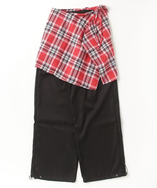 【未使用に近い】UNDERGROUNDMODEチェックレイヤードパンツ HARE HARE（ハレ）の「【UNDERGROUND MODE】チェックレイヤードパンツ