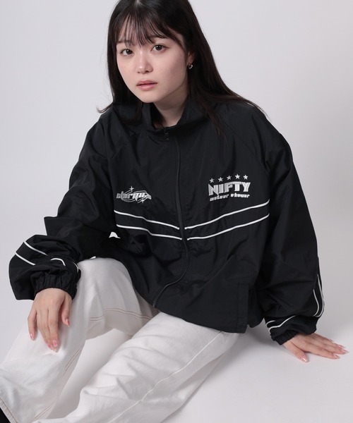 ナイロンジャケット MAZDASPEED ダブルジップ、ドローコード有り 古着 ナイロンジャケット MAZDASPEED ダブルジップ、ドローコード有り 古着