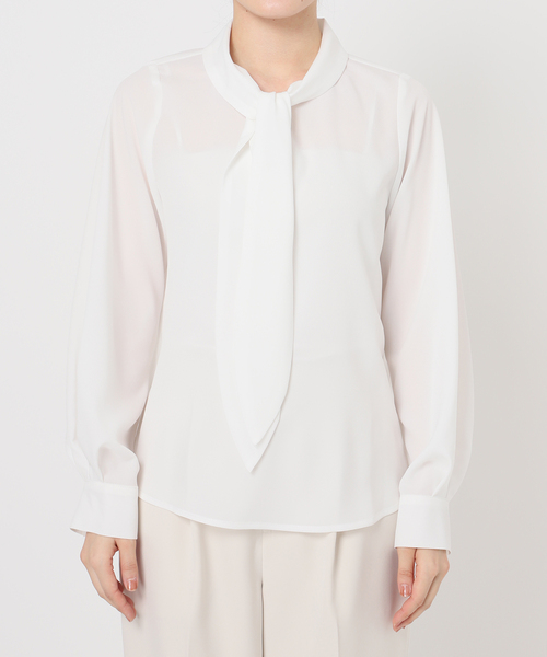 【730】アナイ　ジョーゼットボウタイ　ブラウス　アイボリー　38 楽天市場】【SALE／50%OFF】ジョーゼットラッフルボウタイ