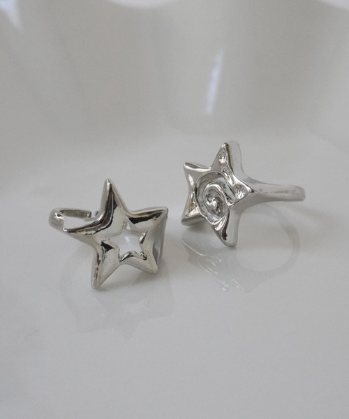 Port(ポート)の「【 Port / ポート 】 スター モチーフ オープン リング ( 2個セット )(リング・レディース・ゴールド/シルバー・FREE)」の4枚目の写真