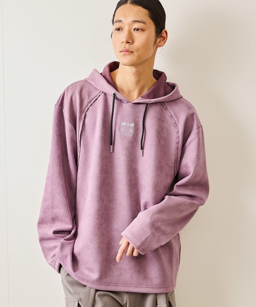 JUNRED（ジュンレッド）の「スエードタッチカットオフプルオーバー（パーカー・メンズ・パープル/チャコールグレー・S/M/L）」の18枚目の写真