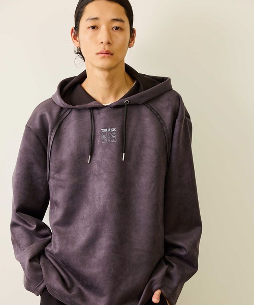 JUNRED（ジュンレッド）の「スエードタッチカットオフプルオーバー（パーカー・メンズ・パープル/チャコールグレー・S/M/L）」の21枚目の写真
