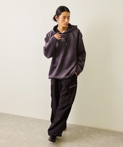 JUNRED（ジュンレッド）の「スエードタッチカットオフプルオーバー（パーカー・メンズ・パープル/チャコールグレー・S/M/L）」の20枚目の写真