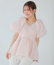 セール】パール襟ジャガードペプラムトップス（その他トップス）｜Fit