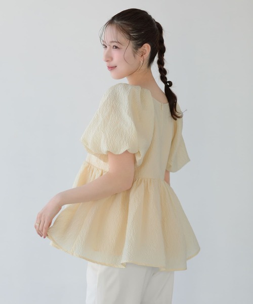 Fit more(フィットモア)の「ジャガードカシュクールペプラムトップス(その他トップス・レディース・ホワイト/ブラック/ブルー/ピンク/イエロー・FREE)」の9枚目の写真