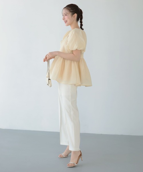Fit more(フィットモア)の「ジャガードカシュクールペプラムトップス(その他トップス・レディース・ホワイト/ブラック/ブルー/ピンク/イエロー・FREE)」の12枚目の写真
