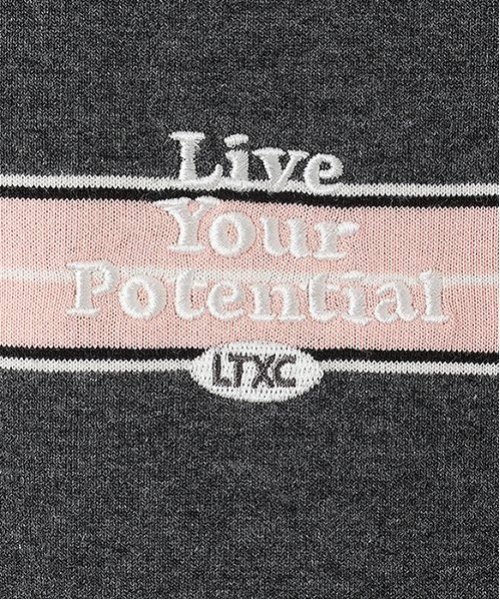 LOVETOXIC（ラブトキシック）の「【LTXC】クロップドラガーシャツ（Tシャツ/カットソー・キッズ・オフホワイト/チャコール・L:160cm/S:140cm/M:150cm）」の6枚目の写真