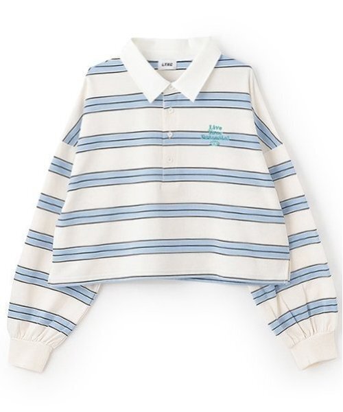 LOVETOXIC（ラブトキシック）の「【LTXC】クロップドラガーシャツ（Tシャツ/カットソー・キッズ・オフホワイト/チャコール・L:160cm/S:140cm/M:150cm）」の4枚目の写真