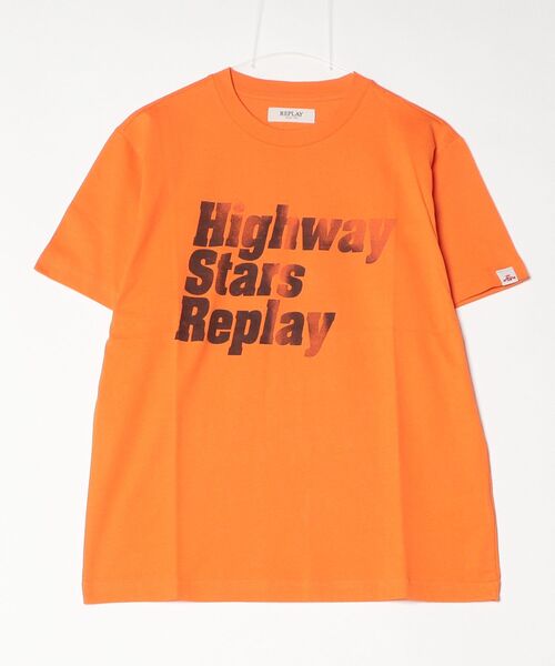 REPLAY（リプレイ）の「コットンジャ－ジープリントＴシャツ（Tシャツ/カットソー・メンズ・ホワイト/オレンジ・X-LARGE/LARGE/MEDIUM/SMALL）」の2枚目の写真