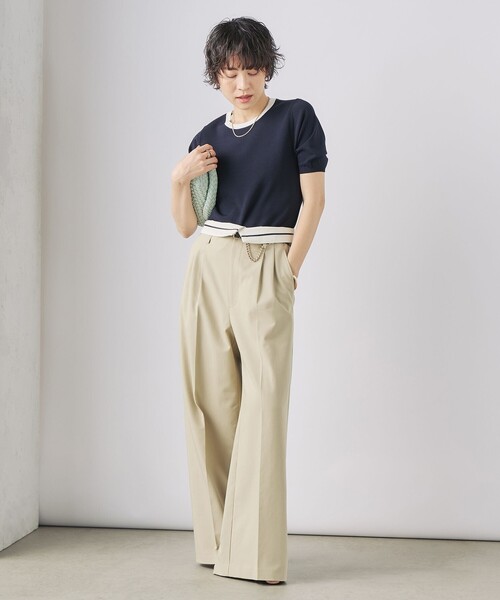 NOLLEY’S Sophi(ノーリーズソフィ)の「《アンサンブル対応》《手洗い可能》マルチファンクション総針ショートスリーブプルオーバーニット(ニット/セーター・レディース・ホワイト/ミント/ベビーピンク/ダークネイビー・38/36)」の16枚目の写真
