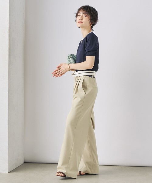 NOLLEY’S Sophi(ノーリーズソフィ)の「《アンサンブル対応》《手洗い可能》マルチファンクション総針ショートスリーブプルオーバーニット(ニット/セーター・レディース・ホワイト/ミント/ベビーピンク/ダークネイビー・38/36)」の17枚目の写真