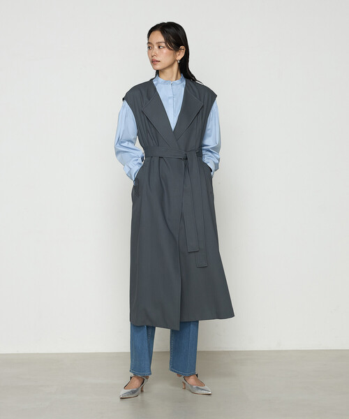 K.T KIYOKO TAKASE（キヨコタカセ）の「サイロフィルギャバ 3WAYトレンチコート（トレンチコート・レディース・ネイビー/グレイッシュベージュ/チャコール/グレー・9号/7号）」の15枚目の写真