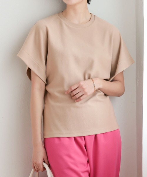 aquagarage(アクアガレージ)の「ワイドスリーブTシャツ(Tシャツ/カットソー・レディース・ブラック/ダークブラウン/ホワイト/ベージュ・L/M)」の4枚目の写真