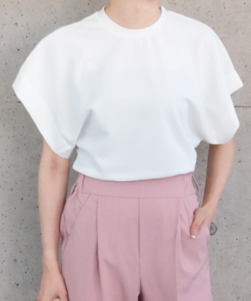 aquagarage(アクアガレージ)の「ワイドスリーブTシャツ(Tシャツ/カットソー・レディース・ブラック/ダークブラウン/ホワイト/ベージュ・L/M)」の9枚目の写真