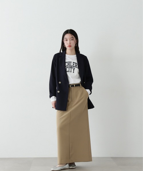 N.（N. Natural Beauty Basic）（エヌエヌナチュラルビューティーベーシック）の「ロゴロンT（Tシャツ/カットソー・レディース・オフホワイト/チャコールグレー・MEDIUM）」の7枚目の写真